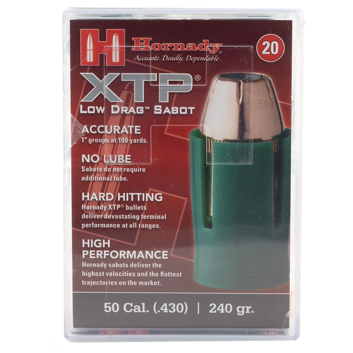 XTP Muzzleloading 50 Cal Sabot w/44 Cal 240gr XTP 20/Box