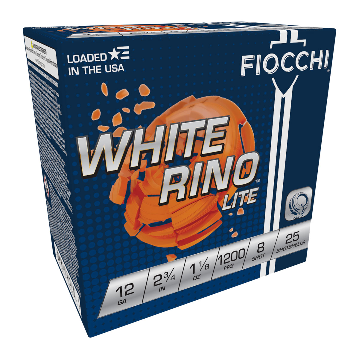 White Rino Lite 12 Gauge 2-3/4" 1-1/8oz #8 Shot 25/Box