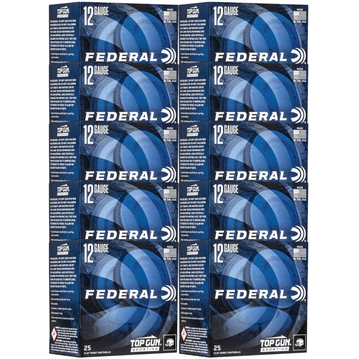 FEDERAL - TOP GUN SPORTING 12 GAUGE 2-3/4" #8 SHOT SHOTGUN AMMO - View 4