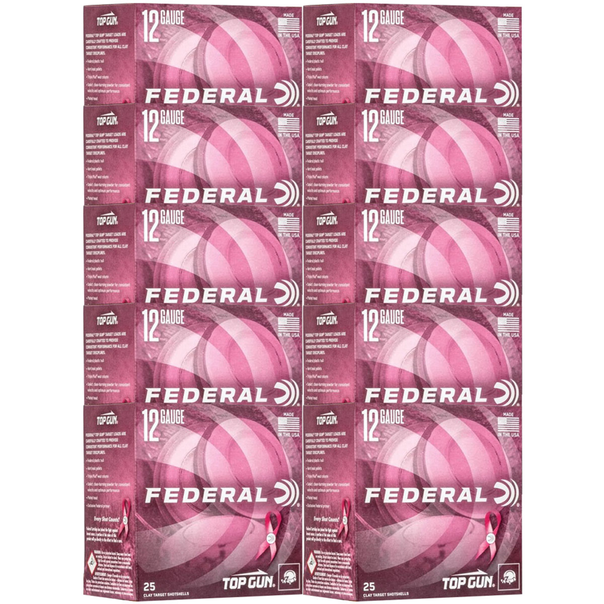 FEDERAL - TOP GUN PINK HULL 12 GAUGE 2-3/4" # 8 SHOT SHOTGUN AMMO - View 4