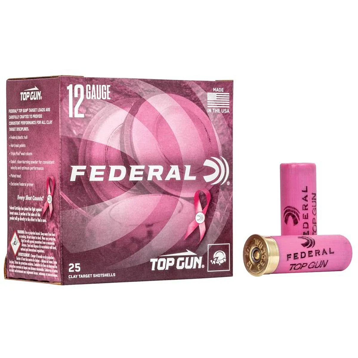 FEDERAL - TOP GUN PINK HULL 12 GAUGE 2-3/4" # 8 SHOT SHOTGUN AMMO - View 3