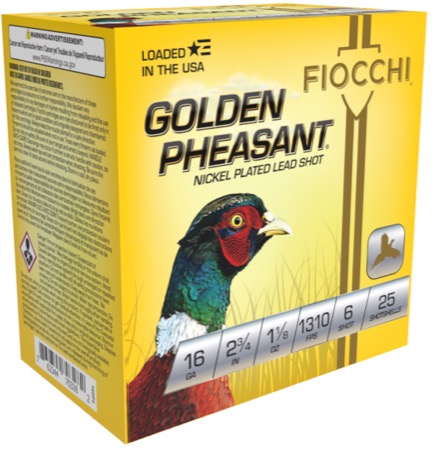 Golden Pheasant 16 Gauge 2-3/4" 1-1/8oz #6 Shot 25/Box