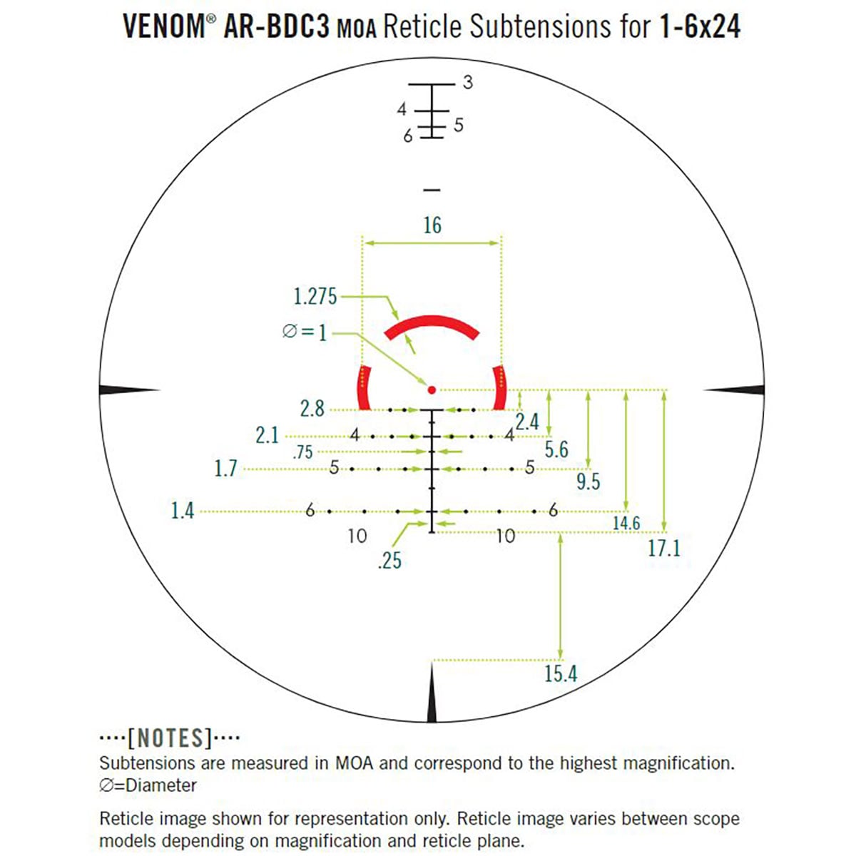 VORTEX OPTICS - VENOM 1-6X24MM SFP ILLUMINATED RIFLE SCOPE - View 6