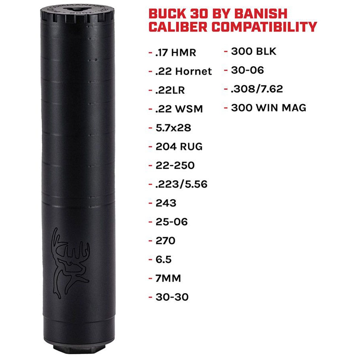 BANISH BUCK 30 30 Caliber Direct Thread Suppressor Black - View 5