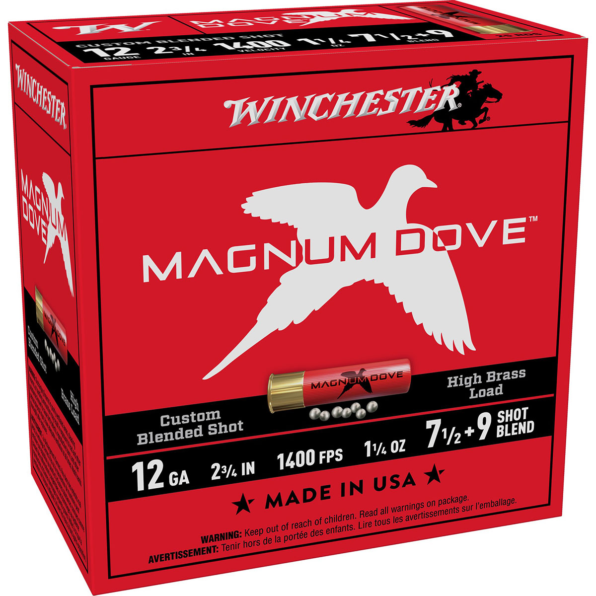 Magnum Dove 12 Gauge 2-3/4" 1-1/4oz #7.5 & 9 Shot 25/Box