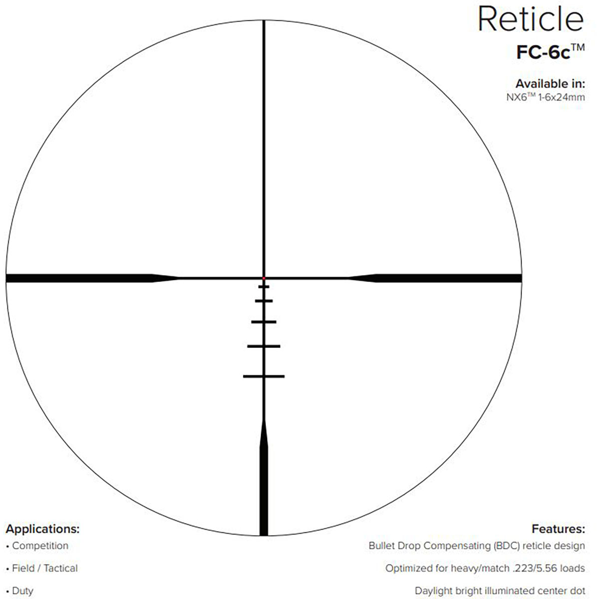 NIGHTFORCE - NX6 1-6X24MM SFP ILLUMINATED RIFLE SCOPES - View 4