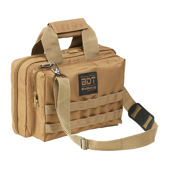 BULLDOG CASES - DELUXE 2 PISTOL RANGE BAG W/ STRAP & MOLLE
