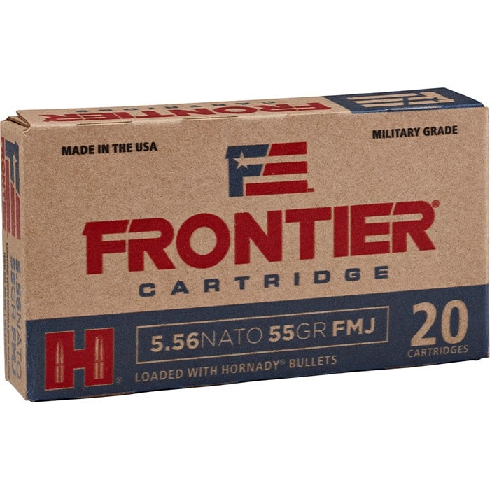 HORNADY - FRONTIER® 5.56 NATO FMJ M193 FULL METAL JACKET RIFLE AMMO