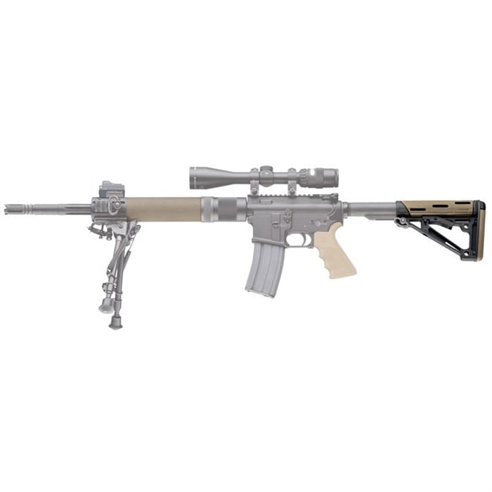 AR-15 OverMolded Buttstock Collapsible Mil-Spec FDE Rubber
