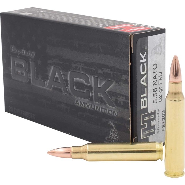 HORNADY - BLACK® 5.56 NATO FMJ FULL METAL JACKET RIFLE AMMO