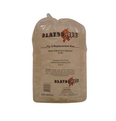 12 Gauge 1-1/8 to 1-1/4oz Wads for Fig.8 White 500/Bag