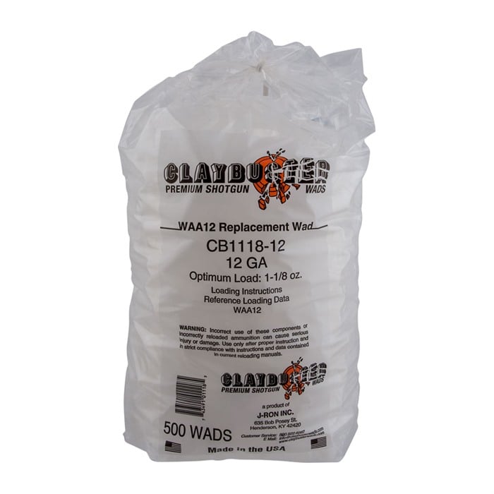 12 Gauge 1 to 1-5/8oz Wads for WAA12 White 500/Bag