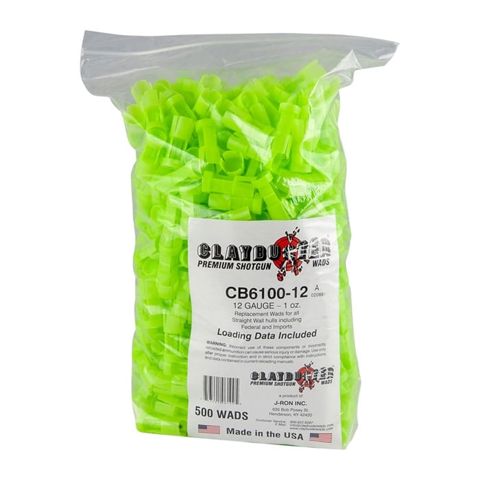 12 Gauge 7/8 to 1oz Wads Federal & Import Green 500/Bag