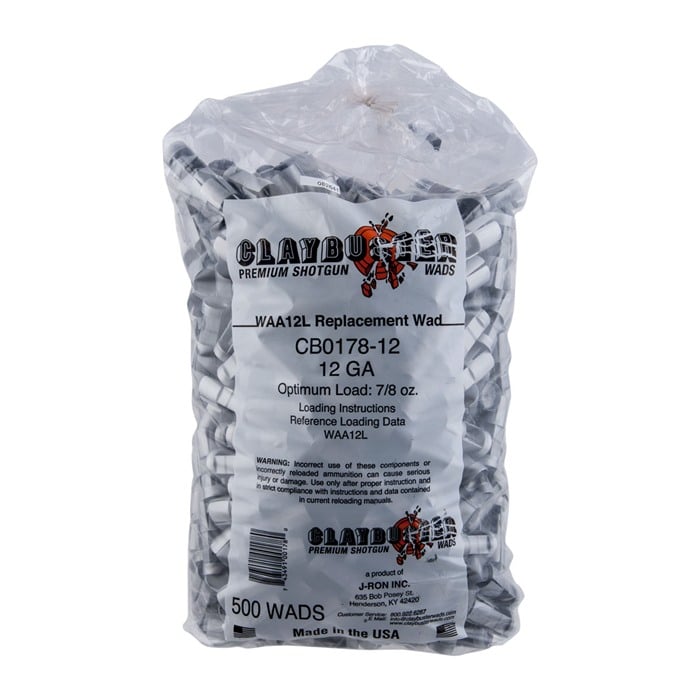 12 Gauge 7/8 to 1oz Wads FOR WAA12L Grey 500/Bag